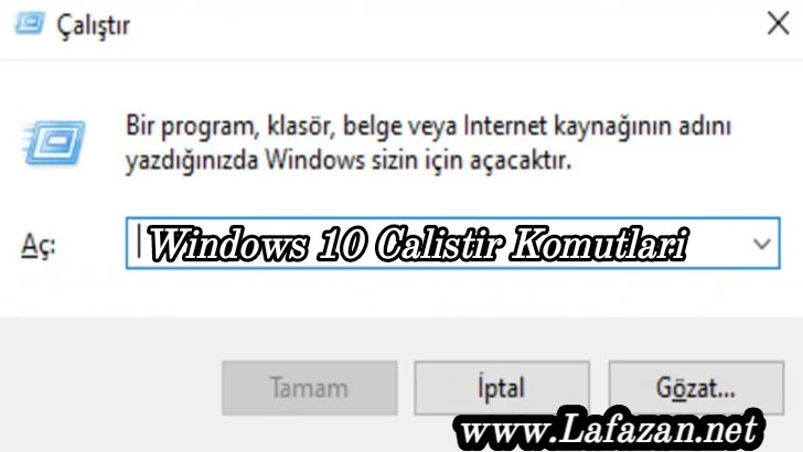 2020 Windows 10 Calistir Komutlari